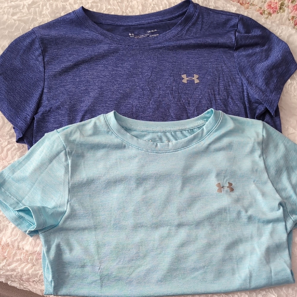 Under Armour  Women's Heathered Blue and Aqua Tees